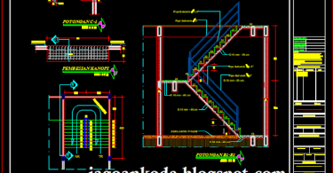 Detail Tangga Gambar Kerja Autocad File dwg Jagoan Kode