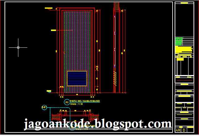 Detail Pintu  Kamar Mandi Gambar  Kerja Autocad  File Dwg 