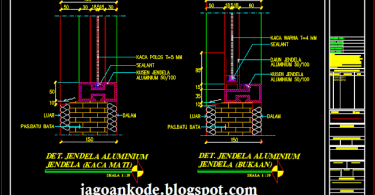 Detail Jendela Gambar Kerja Autocad Filetype Dwg Jagoan Kode