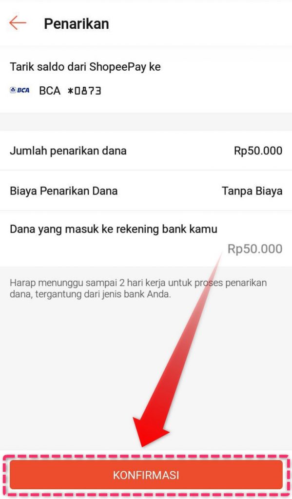 Konfirmasi Penarikan