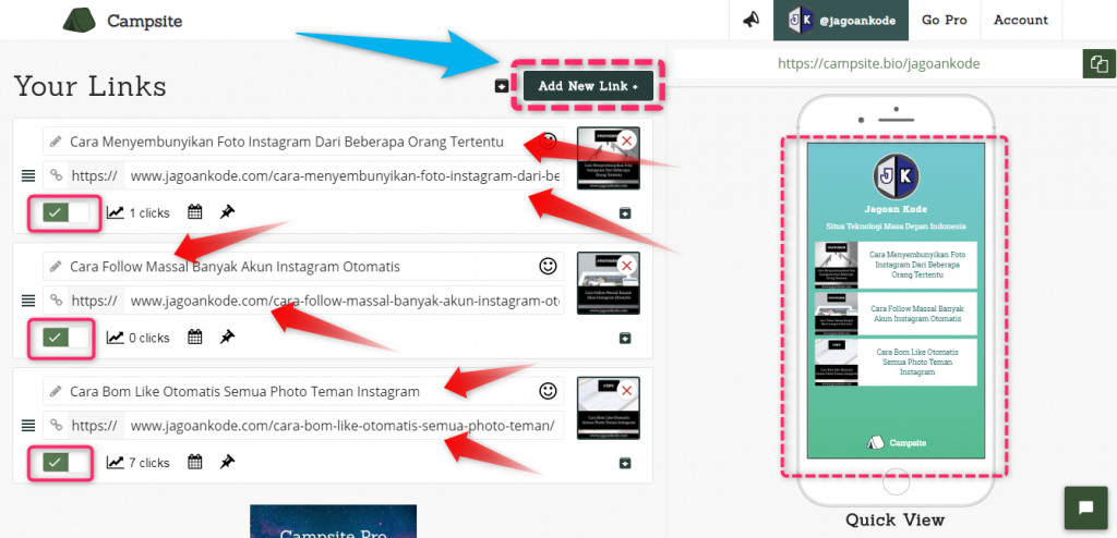 Cara Membuat Banyak Link di Bio Instagram - Jagoan Kode