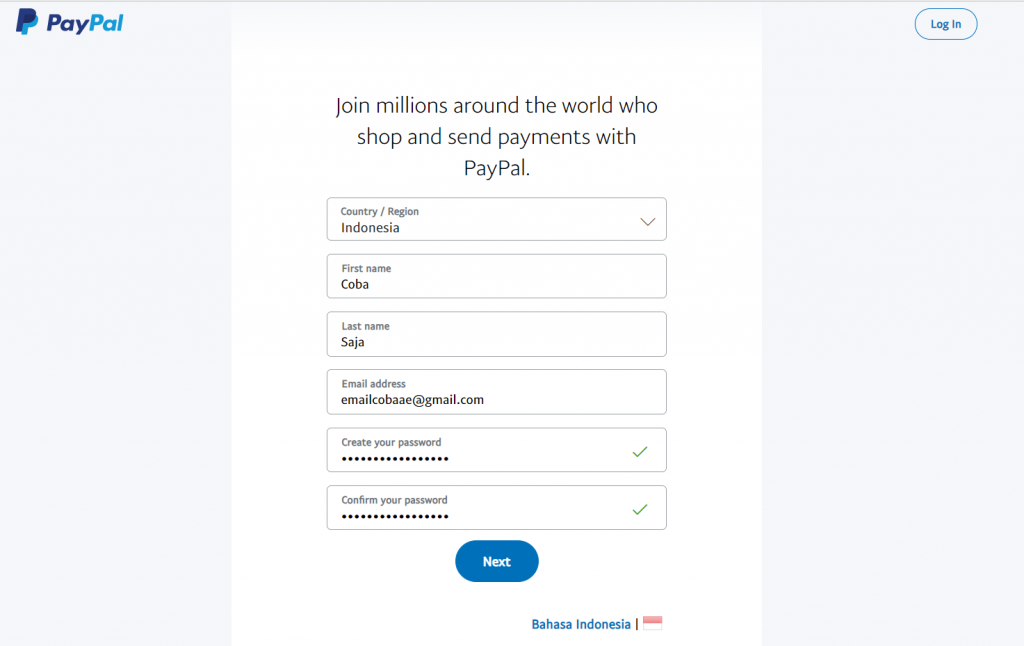 Daftar Akun Paypal Gratis