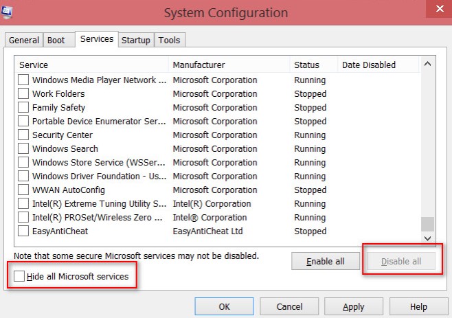 Nonaktifkan Third-Party Software